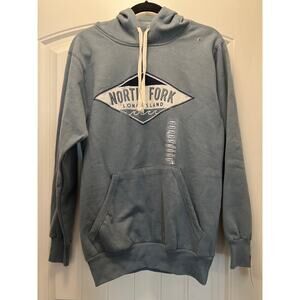 NWT MV Sport Women’s Vintage Fleece Pullover Classic Hoodie Sweatshirt Sz S Blue